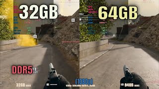 64gb vs 32gb RAM Gaming DDR5 [upl. by Anilok]