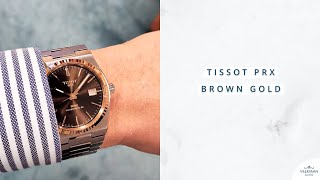 I Finally Got To Wear The NEW Tissot PRX Brown Dial Gold Bezel [upl. by Eikceb]