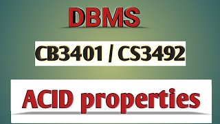 ACID properties in DBMS tamilCB3401CS3492Anna university reg2021 [upl. by Analad]