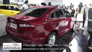 Novos Celer QQ Arrizo 7 e Tiggo 5  Salão do Automóvel 2014 [upl. by Htyderem]