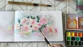 Painting in my Escoda Watercolour Book [upl. by Ariahay]