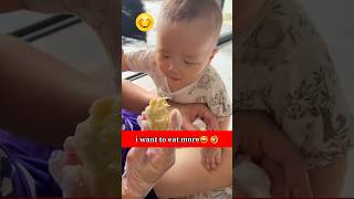 i want to eat more at any cost 🤣😅 funny baby loughing [upl. by Nosa]