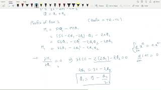 equilibrium in oligopoly market reaction function [upl. by Assenaj]