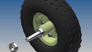 Installing A Custom Drive Axle In A Harbor Freight 10quot Pneumatic Tire [upl. by Ecinert]