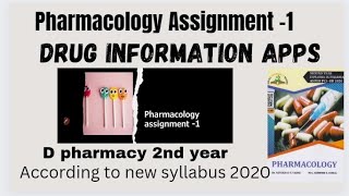 Pharmacology assignment D pharmacy 2nd year Drug information apps according to new syllabus [upl. by Eignat]