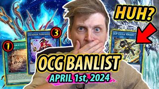 HUH  OCG Banlist APRIL 2024  DISCUSSION AND TCG IMPACT [upl. by Eilasor]