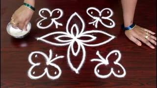 simple kolam designs with 5x5 dotssimple muggulu with 5x5 dotssimple rangoli designs with dots [upl. by Yaron]