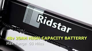 Ridstar H26 26 inch Fat Tire Foldble Electric Bike 1500W Motor 48V 20AH Battery [upl. by Eedrahc]