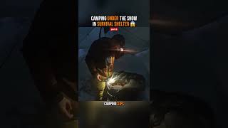 Camping Under The Snow In Survival Shelter 😱🏕️ youtubeshorts shorts camping [upl. by Esirehc]