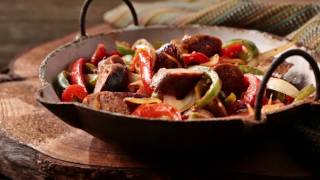 Recipe Italian Sausage Pepper amp Onion Skillet [upl. by Clementas]