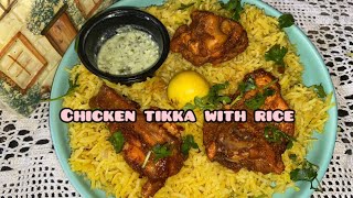 chicken tikka with rice recipenew pakistani food recipes by yummy food stuff [upl. by Sandor]