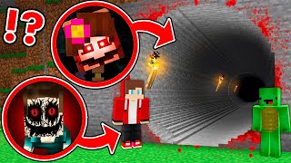 Mikey and JJ Found Longest Scary Jenny Dweller amp Corrupted Mimic Tunnel at Night in Minecraft Maizen [upl. by Ettinger]