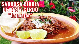 COMO PREPARAR BIRRIA SABROSA DE RES Y CERDO PARA FIESTAS O LA FAMILIA [upl. by Bremen]