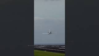 INCREDIBLE Crosswind Landing Hawker 4000 Horizon at Lajes Terceira island Azores shorts [upl. by Roshelle]