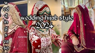 Wedding Hijab Styles Idea 2024  Islamic Bridal Dresses with hijab  Rabias feshion world [upl. by Akimed]