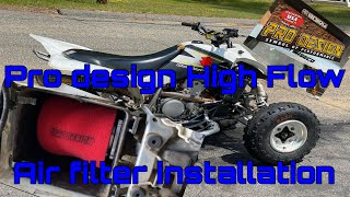 Ltz 400 intake  Pro Design  installation Kfx Dvx [upl. by Nosnhoj846]