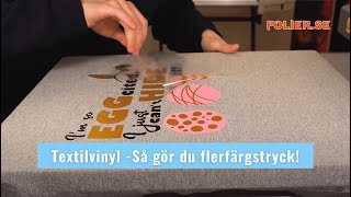 Textilvinyl  Så gör du flerfärgstryck på en tshirt  Folierse [upl. by Oiramej517]