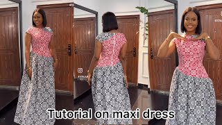 Tutorial on Asymmetric basque gathered dress with cap sleeves [upl. by Freddi]