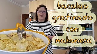 🍽️Receta de bacalao 🐟 gratinado con Mayonesa al horno con patatas Original  recetastradicionales [upl. by Esilahc]