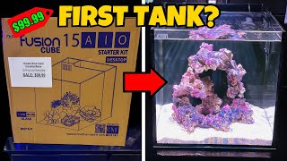 Setting up your FIRST SALTWATER AQUARIUM 15G Nano Reef Tank [upl. by Iatnohs]