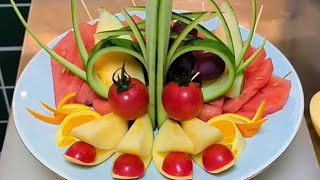 Fancy fruit cutting  Creative fruit platter [upl. by Lorrayne]