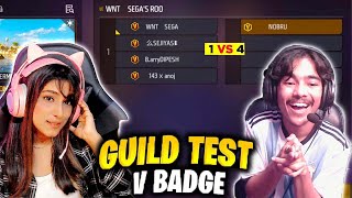 v badge guild test😱 1 vs 4🔥 Laka Gamer [upl. by Hgielsel726]