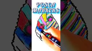 POSCA MARKERS vs ACRYLIC COLOURS 🆚 ytshorts viral poscas poscamarkers poscapen acrylic art [upl. by Albur]