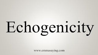 How To Say Echogenicity [upl. by Keligot]