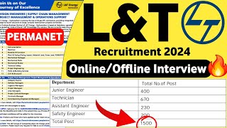 LampT Recruitment 2024  CTC 68LPA L and T Job Vacancy 2024  L ampT Jobs 2024  Private Company Jobs [upl. by Nac177]