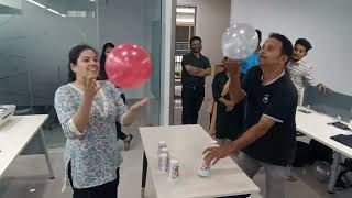 Fun Team Bonding with Balloon Game Monthly Employee Engagement Activitypreengineeredbuildings peb [upl. by Morra618]