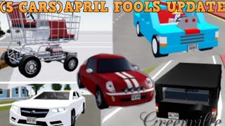 5 LIMITED CARS Greenville April fools update Greenville Roblox [upl. by Ara]