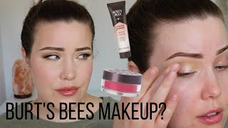 BURTS BEES MAKEUP  TESTING OUT THEIR NEWEST PRODUCTS [upl. by Akemet]