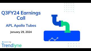 APL Apollo Tubes Earnings Call for Q3FY24 [upl. by Helsa]