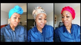 How to tie a Head Wrap  5 Ways [upl. by Jarret]