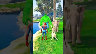 Hulk vs spider man race video 😮😱gta5 viralvideo youtubeshorts cartoon [upl. by Nibroc]