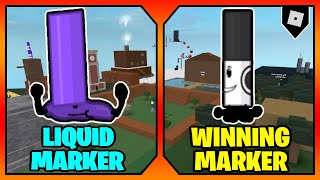 How to get the quotLIQUID MARKERquot AND quotWINNING MARKERquot MARKERS  BADGES in FIND THE MARKERS  Roblox [upl. by Lachlan]