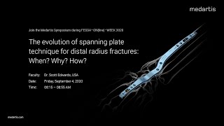 Medartis Symposium FESSHONline  The evolution of spanning plate technique for DR fractures [upl. by Snahc]