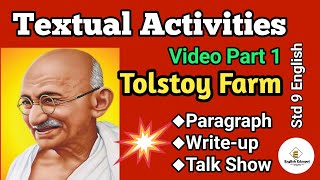 Textual Activities Part 1 Tolstoy Farm  Std 9 English  by English Eduspot [upl. by Durarte]