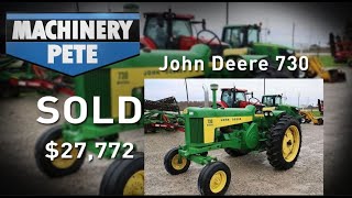 John Deere 730 in Ontario 8285R and 4755 Tractors in Iowa Sold High on November 23 Auctions [upl. by Notliw889]