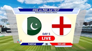 🔴Pak vs Eng Live Day 5  1st Test  Pakistan vs England Live Cricket Match Today Score amp Commentary [upl. by Leonardi]