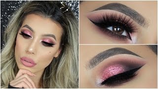 NEW Rose Gold Palette by Huda Beauty Eyeshadow Tutorial [upl. by Aggy389]