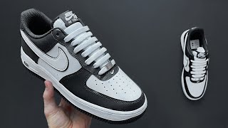 HOW TO STRAIGHT LACE UP NIKE AIR FORCE 1 LOW BAR LACE [upl. by Ibson]