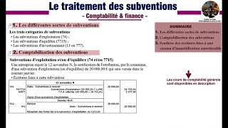 Le traitement des subventions Partie 1  Comptabilité générale [upl. by Iruy]