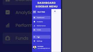 Create a Dashboard Sidebar Menu using HTML and CSS [upl. by Zachery491]