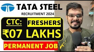 TATA STEEL Recruitment 2024 Freshers CTC ₹07 Lakhs  Assistant Manager Latest Job 2024 [upl. by Hellah]