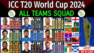 T20 World Cup 2024  Schedule amp All Teams Squad  All Teams Squad T20 World Cup 2024  T20 WC 2024 [upl. by Annawot]