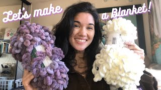 Make a Blanket with Loop Yarn  Easy Step by Step Tutorial [upl. by Cirded]