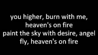 KISS  Heavens on fire  Lyrics [upl. by Ellehcil]