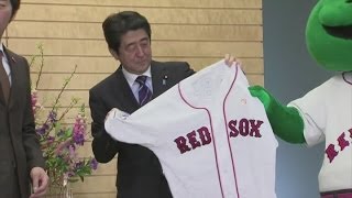 Red Sox pitcher meets Japanese Prime Minister [upl. by Edyak]