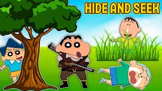 Shinchan playing hide and seek with friends 😂🔥  Hide online hunter vs props funny game 😂 [upl. by Madelle]